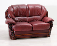 Lataa kuva Galleria-katseluun, 2-istuttava nahkasohva punainen