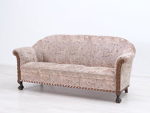 Lataa kuva Galleria-katseluun, 3-istuttava Chippendale sohva vanha roosa