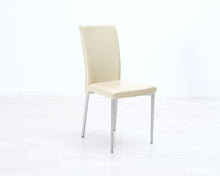 Lataa kuva Galleria-katseluun, Calligaris ruokatuoli nahkaistuimella luonnonvalkoinen