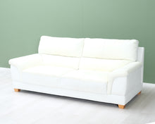 Lataa kuva Galleria-katseluun, 3-istuttava nahkasohva valkoinen

