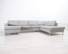 Lataa kuva Galleria-katseluun, 5-istuttava avokulmasohva vaaleanharmaa
