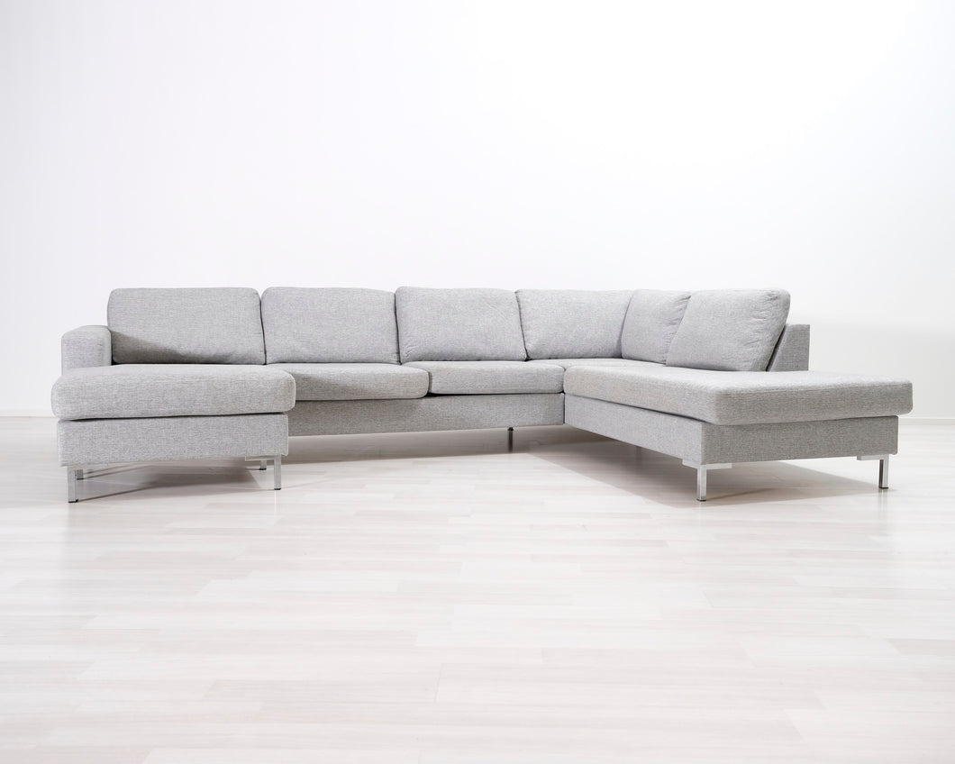 5-istuttava avokulmasohva vaaleanharmaa