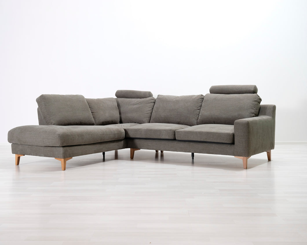 4-istuttava kulmasohva vihreänharmaa