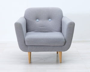 Sits Otto nojatuoli harmaa ja siniset napit