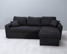 Lataa kuva Galleria-katseluun, Asko 3-istuttava vuodesohva divaanilla tummanharmaa
