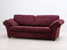 Lataa kuva Galleria-katseluun, 3-istuttava vuodesohva viininpunainen

