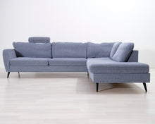 Lataa kuva Galleria-katseluun, 5-istuttava kulmasohva siniharmaa
