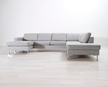 Lataa kuva Galleria-katseluun, 5-istuttava avokulmasohva vaaleanharmaa
