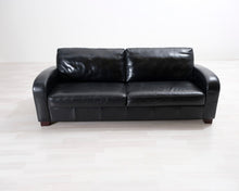Lataa kuva Galleria-katseluun, 3-istuttava nahkasohva musta
