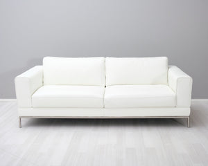 Ikea Arild 3-istuttava nahkasohva valkoinen