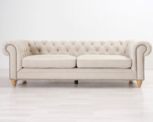 Lataa kuva Galleria-katseluun, 3-istuttava tygsohva beige
