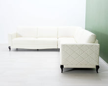 Lataa kuva Galleria-katseluun, 5-istuttava nahkasohva valkoinen
