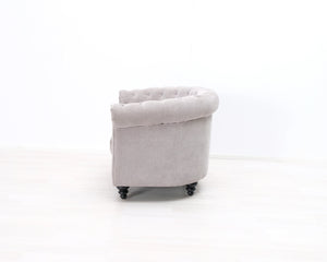 Chesterfield nojatuoli vaaleanharmaa