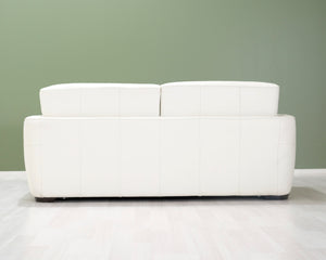 Natuzzi 2-istuttava nahkasohva valkoinen
