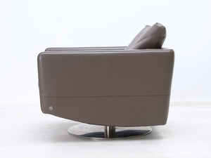 Natuzzi nahkanojatuoli ruskea