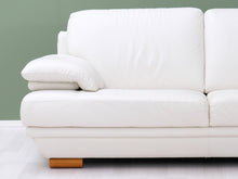 Lataa kuva Galleria-katseluun, Natuzzi Plaza 3-istuttava nahkasohva valkoinen
