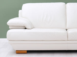Natuzzi Plaza 3-istuttava nahkasohva valkoinen