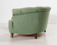 Lataa kuva Galleria-katseluun, 4-istuttava kangassohva vaaleanvihreä 1940-luku
