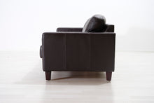 Lataa kuva Galleria-katseluun, 3-istuttava nahkasohva ruskea
