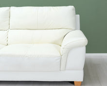 Lataa kuva Galleria-katseluun, 3-istuttava nahkasohva valkoinen
