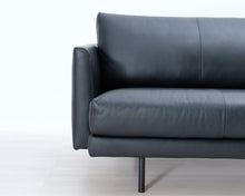 Lataa kuva Galleria-katseluun, Asko 4-istuttava nahkasohva musta
