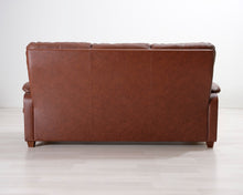 Lataa kuva Galleria-katseluun, 3-istuttava nahkasohva ruskea
