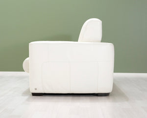 Natuzzi 2-istuttava nahkasohva valkoinen