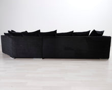 Lataa kuva Galleria-katseluun, 6-istuttava kangassohva ja kaksi rahia musta
