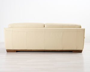 Natuzzi 3-istuttava nahkasohva kermanvalkoinen