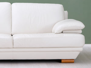 Natuzzi Plaza 3-istuttava nahkasohva valkoinen
