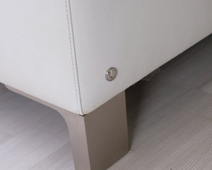 Natuzzi 3-istuttava nahkasohva valkoinen