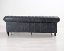 Lataa kuva Galleria-katseluun, 3-istuttava nahkasohva harmaa
