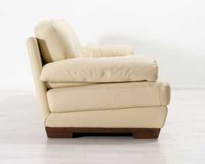 Natuzzi 3-istuttava nahkasohva kermanvalkoinen