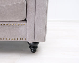 Chesterfield nojatuoli vaaleanharmaa