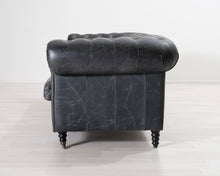 Lataa kuva Galleria-katseluun, 3-istuttava nahkasohva harmaa
