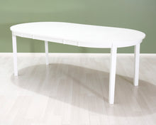 Lataa kuva Galleria-katseluun, Ruokapöytä ovaalilla pöytälevyllä valkoinen
