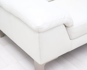 Natuzzi 3-istuttava nahkasohva valkoinen