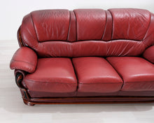 Lataa kuva Galleria-katseluun, 3-istuttava nahkasohva punainen
