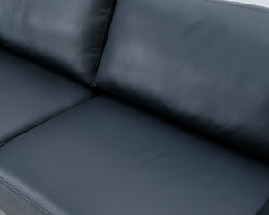 BD-Möbel Horizont 3-istuttava nahkasohva musta