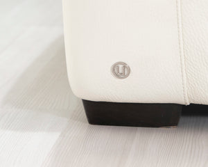 Natuzzi 2-istuttava nahkasohva valkoinen