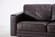 Lataa kuva Galleria-katseluun, 3-istuttava nahkasohva ruskea
