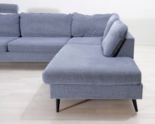 Lataa kuva Galleria-katseluun, 5-istuttava kulmasohva siniharmaa
