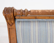 Lataa kuva Galleria-katseluun, Antiikkinen 2-istuttava sohva raidallinen 1800-luku
