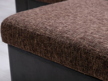 Lataa kuva Galleria-katseluun, 3-istuttava nahkakangassohva rahilla
