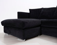 Lataa kuva Galleria-katseluun, 6-istuttava kangassohva ja kaksi rahia musta
