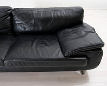 Lataa kuva Galleria-katseluun, 3-istuttava nahkasohva musta

