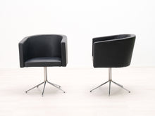 Lataa kuva Galleria-katseluun, Asko nahkanojatuoli pyörivällä jalalla musta
