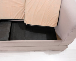 3-istuttava kangassohva ja rahi beige