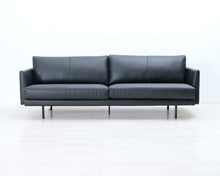 Lataa kuva Galleria-katseluun, Asko 4-istuttava nahkasohva musta
