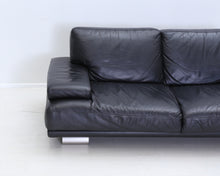 Lataa kuva Galleria-katseluun, Natuzzi 3-istuttava nahkasohva musta
